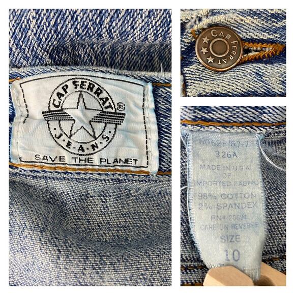 Vintage Distressed Fringe Trim Blue Jeans Tapered Leg AS IS  / Women’s Medium - Picture 5 of 9